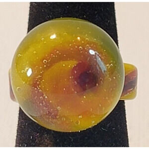 Vintage Hand Blown Murano Glass Ring Size 6 1/2